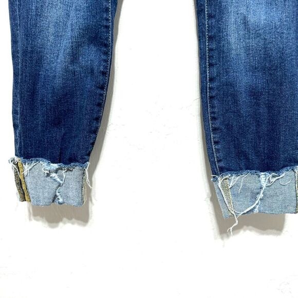 True Craft Mid-Rise Skinny Ankle Blue Jeans Distressed Busted Out Knees size 13 - Picture 7 of 8